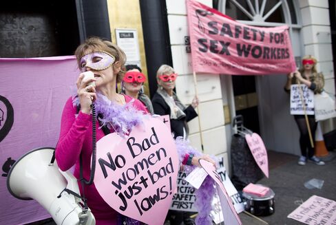 Demonstrators Protest Against Sex Worker Eviction In 2013
