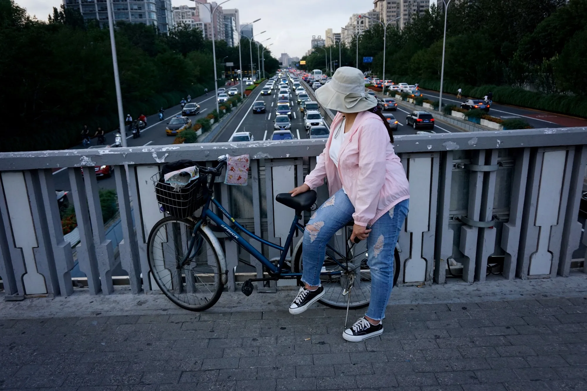 A traffic jam during rush hour in Beijing, on Aug. 20.