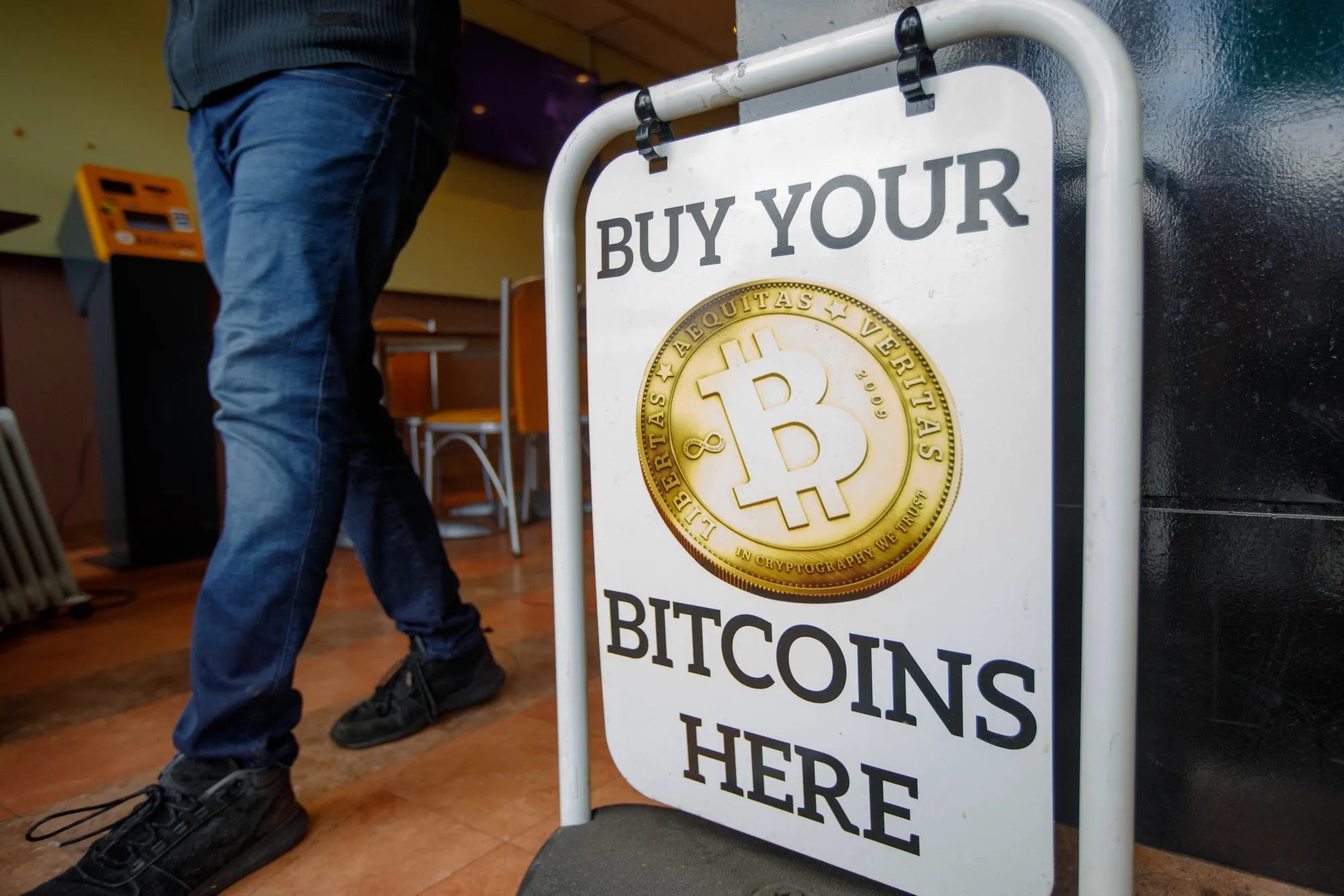 A bitcoin ATM in London.