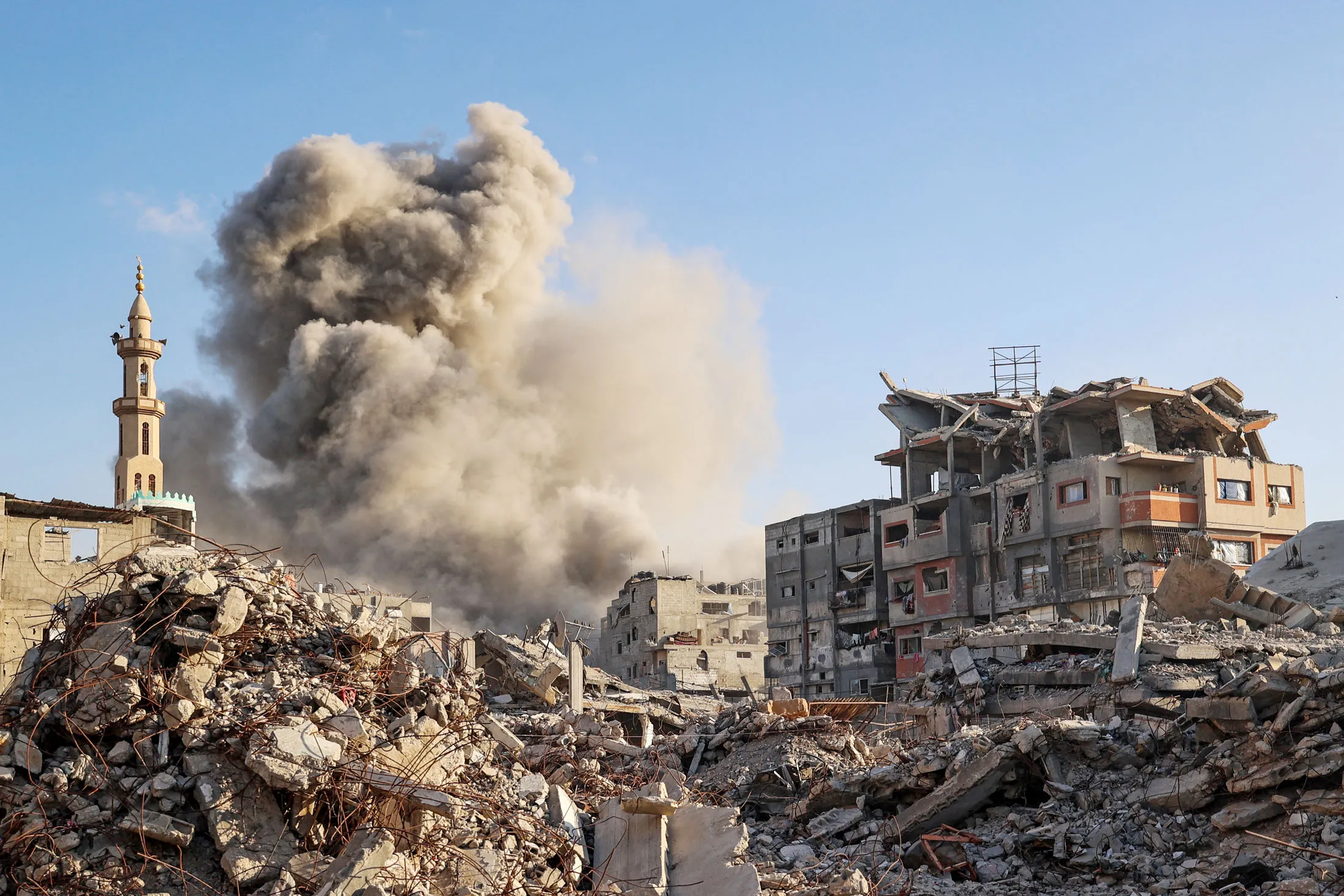Smoke from an Israeli strike in central Gaza on Oct. 19.