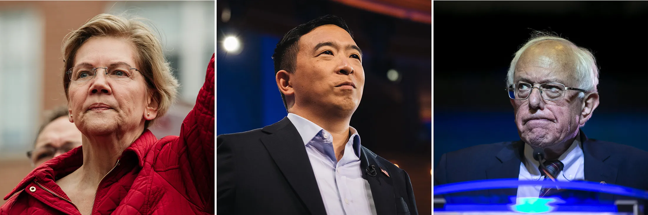 Warren, Yang, and Sanders