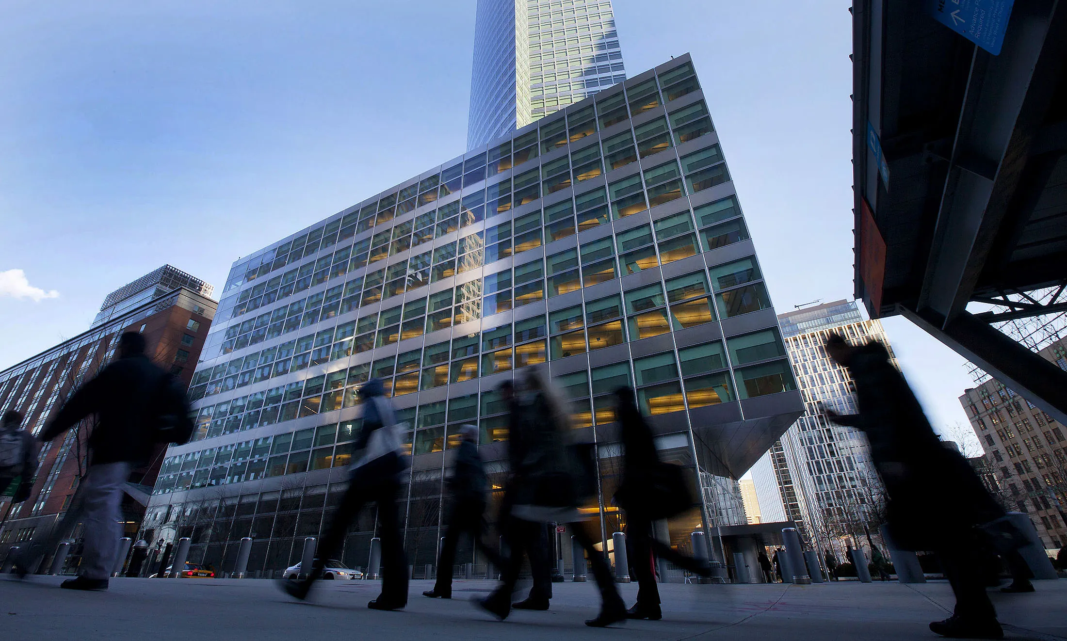 Pedestrians walk past Goldman Sachs Group Inc. headquarters in New York, U.S.
