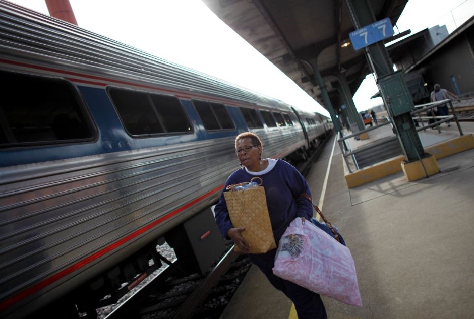 End of the line: A woman walks at an Amtrak station in Birmingham, Alabama, which would lose long-distance service under the White House's budget plan.