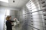 Safety deposit boxes inside an OAO Rosbank bank in Moscow on April 22