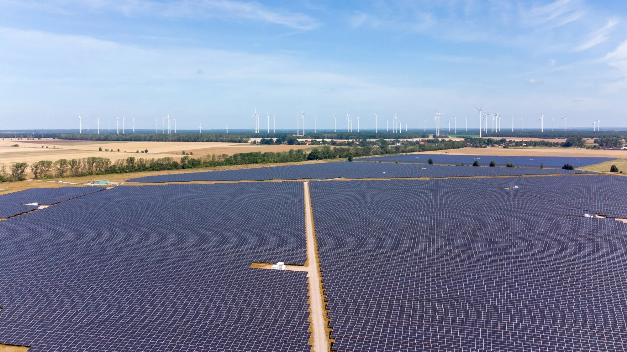 A solar park in Werneuchen, Germany.