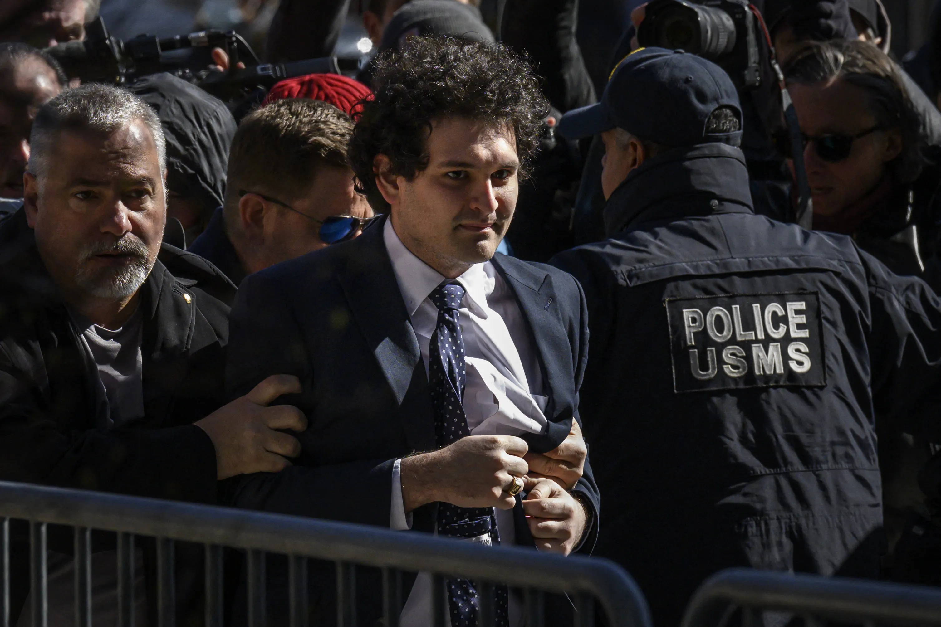 FTX founder Sam Bankman-Fried at the US federal courthouse in New York on March 30, 2023.