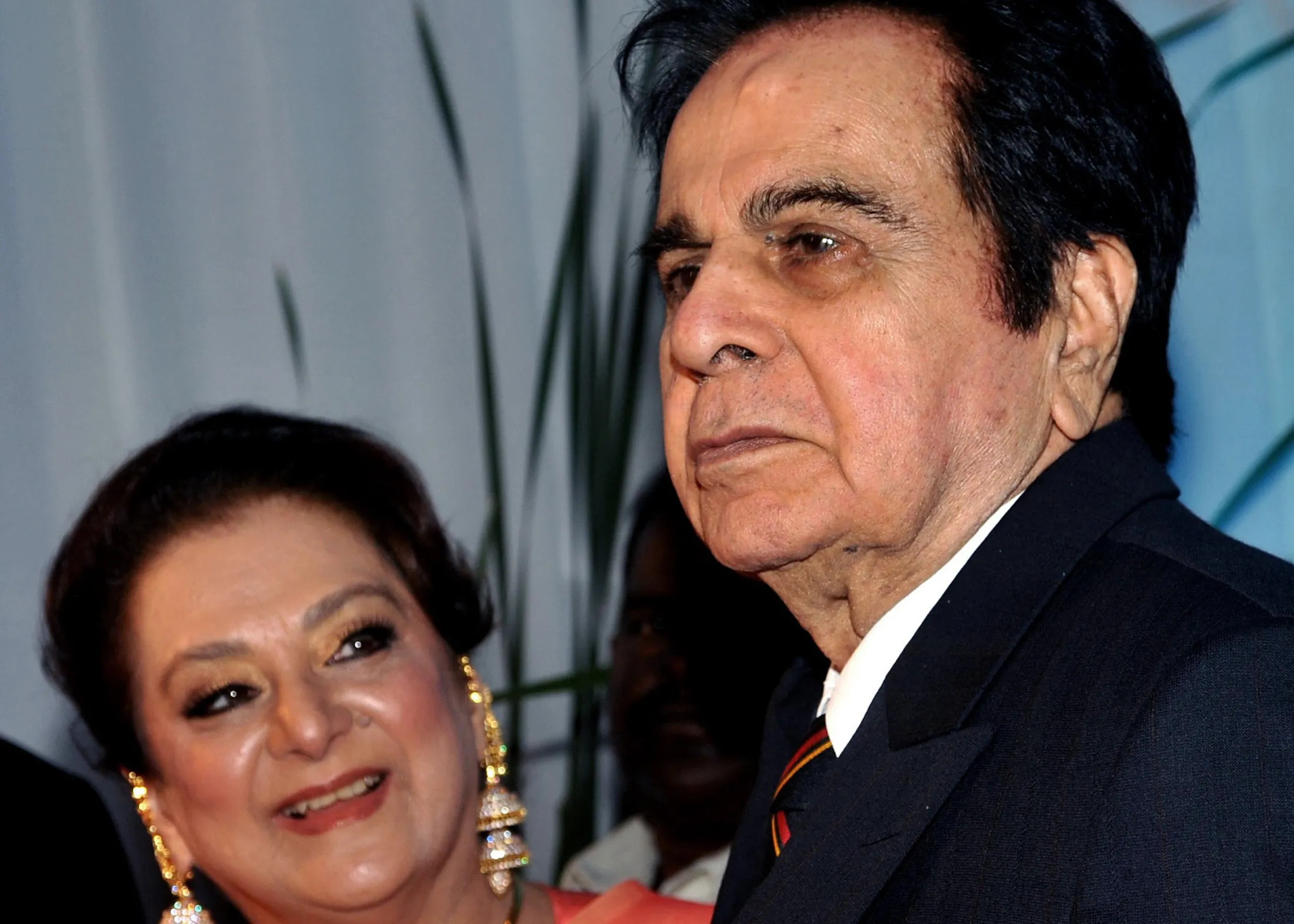Dilip Kumar, right, and his wife Saira Banu in 2012.
