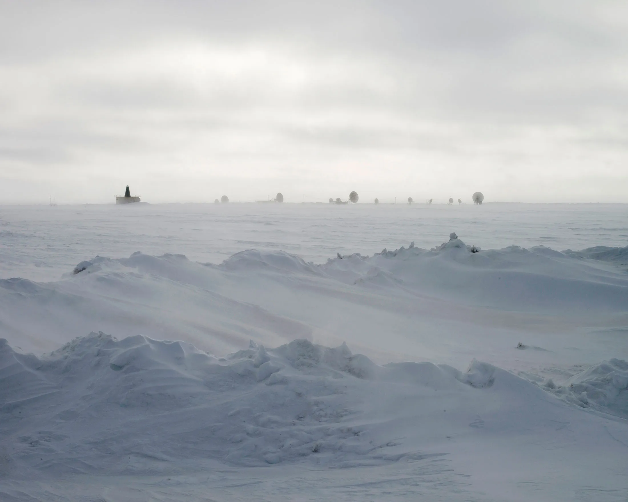 

A satellite farm near downtown Utqiagvik, Alaska, where Quintillion has set up fiber-based internet service.


