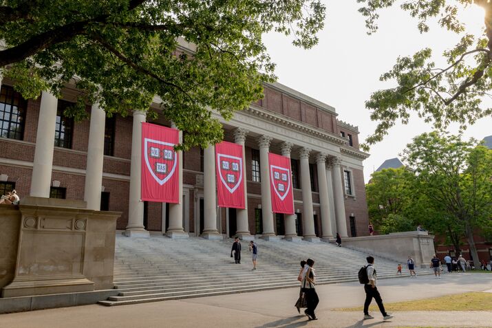The Widener Library on Harvard Campus. 