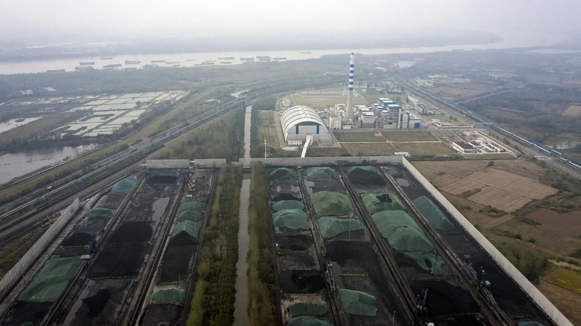 A coal stockpile site in&nbsp;Jiangsu Province, China.