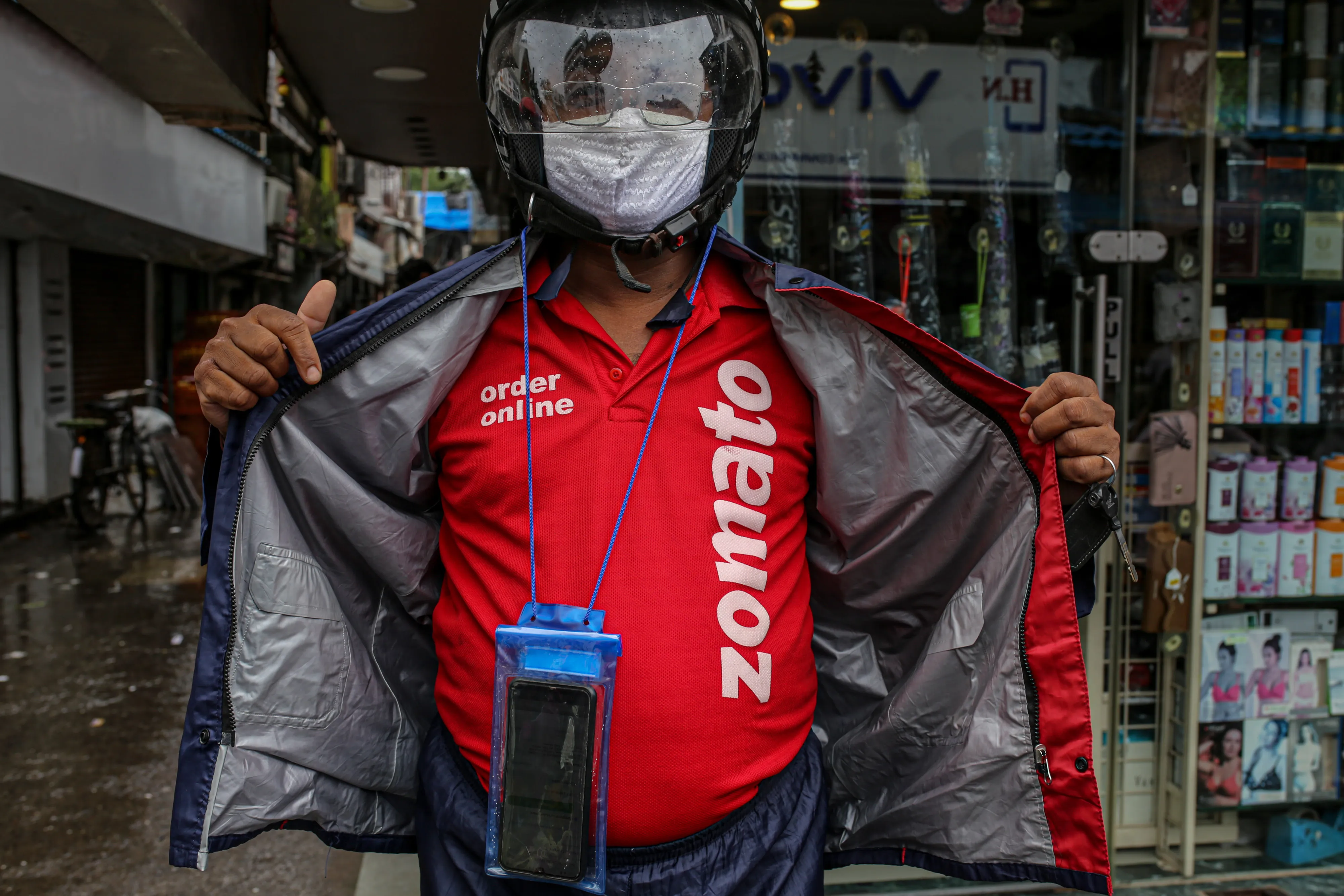 A Zomato Ltd. delivery rider in Mumbai, on July 16.