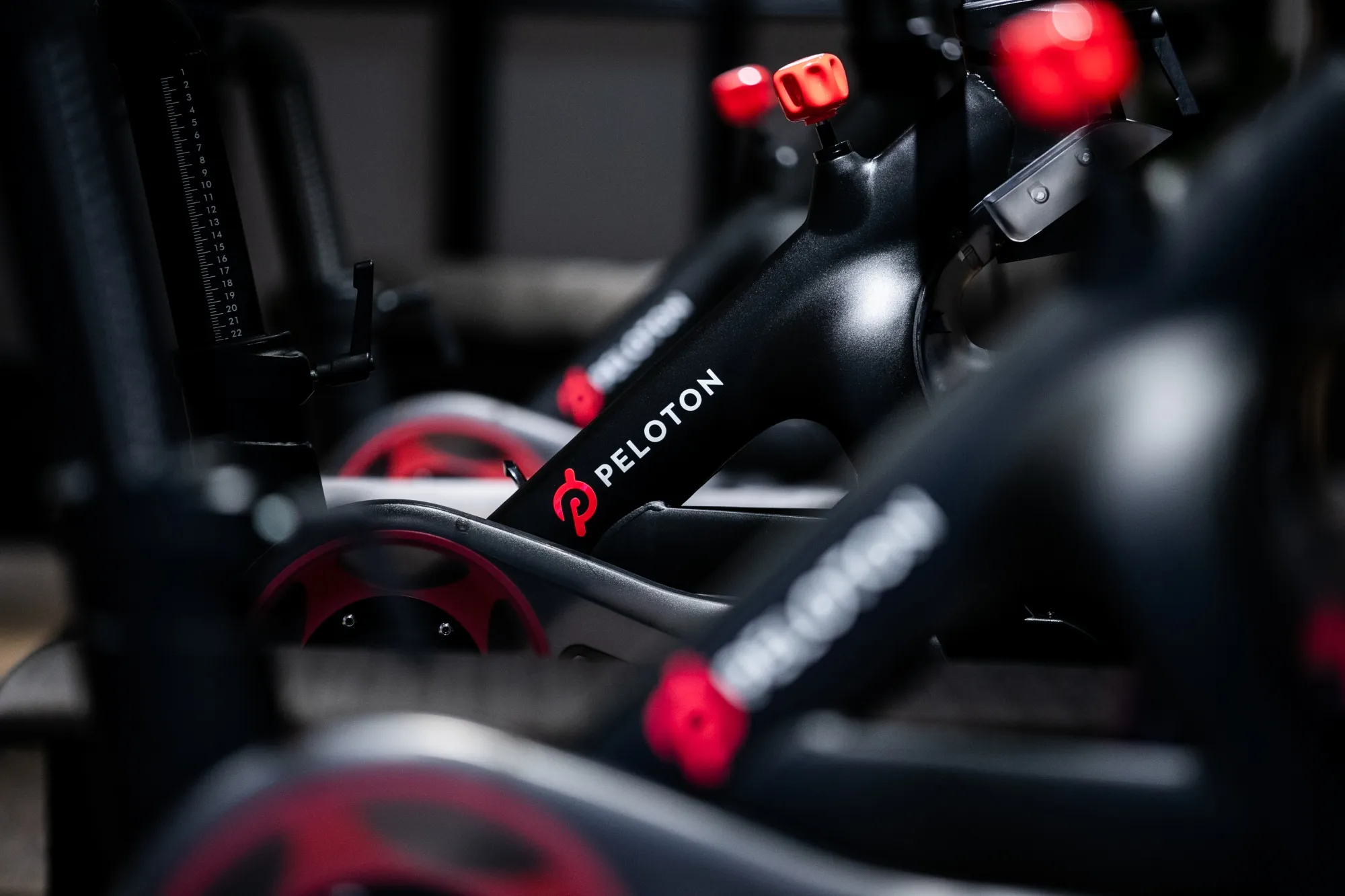 Peloton Interactive stationary bicycles at a showroom.