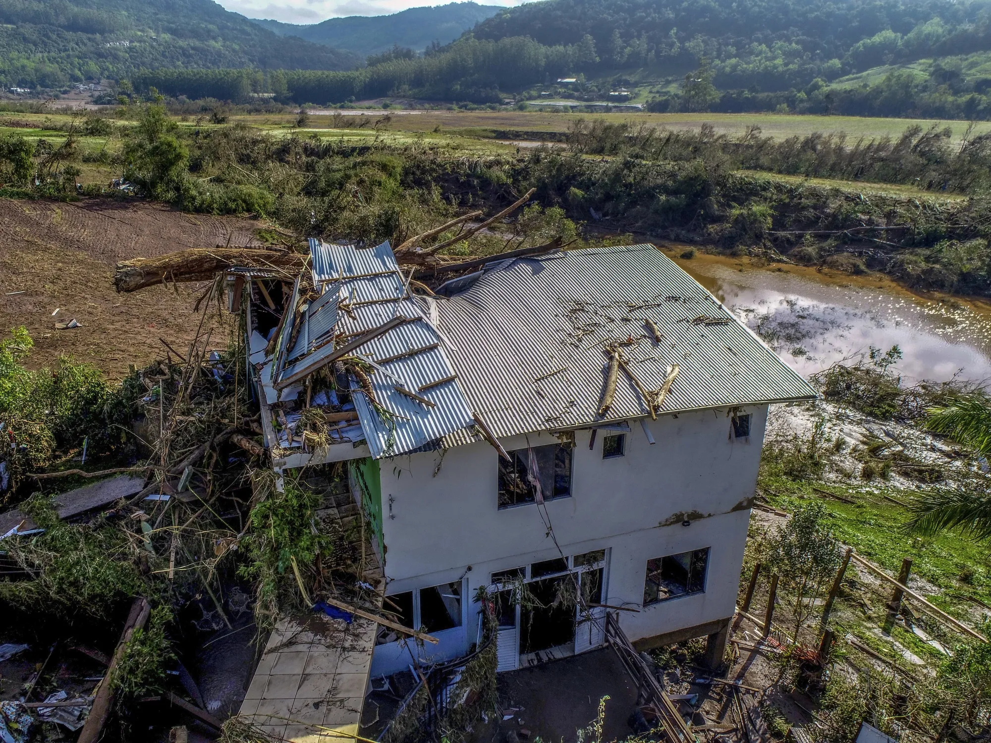 A destroyed home&nbsp;in Mucum,&nbsp;Brazil, on Sept. 6.