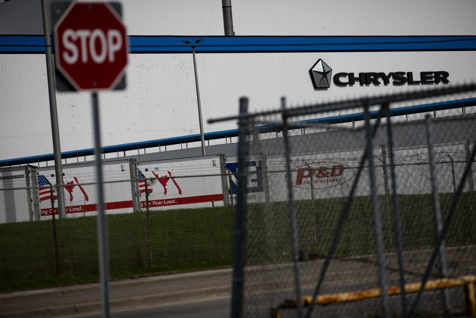The Stellantis assembly plant in Windsor, Ontario, temporary idled on April 7.&nbsp;
