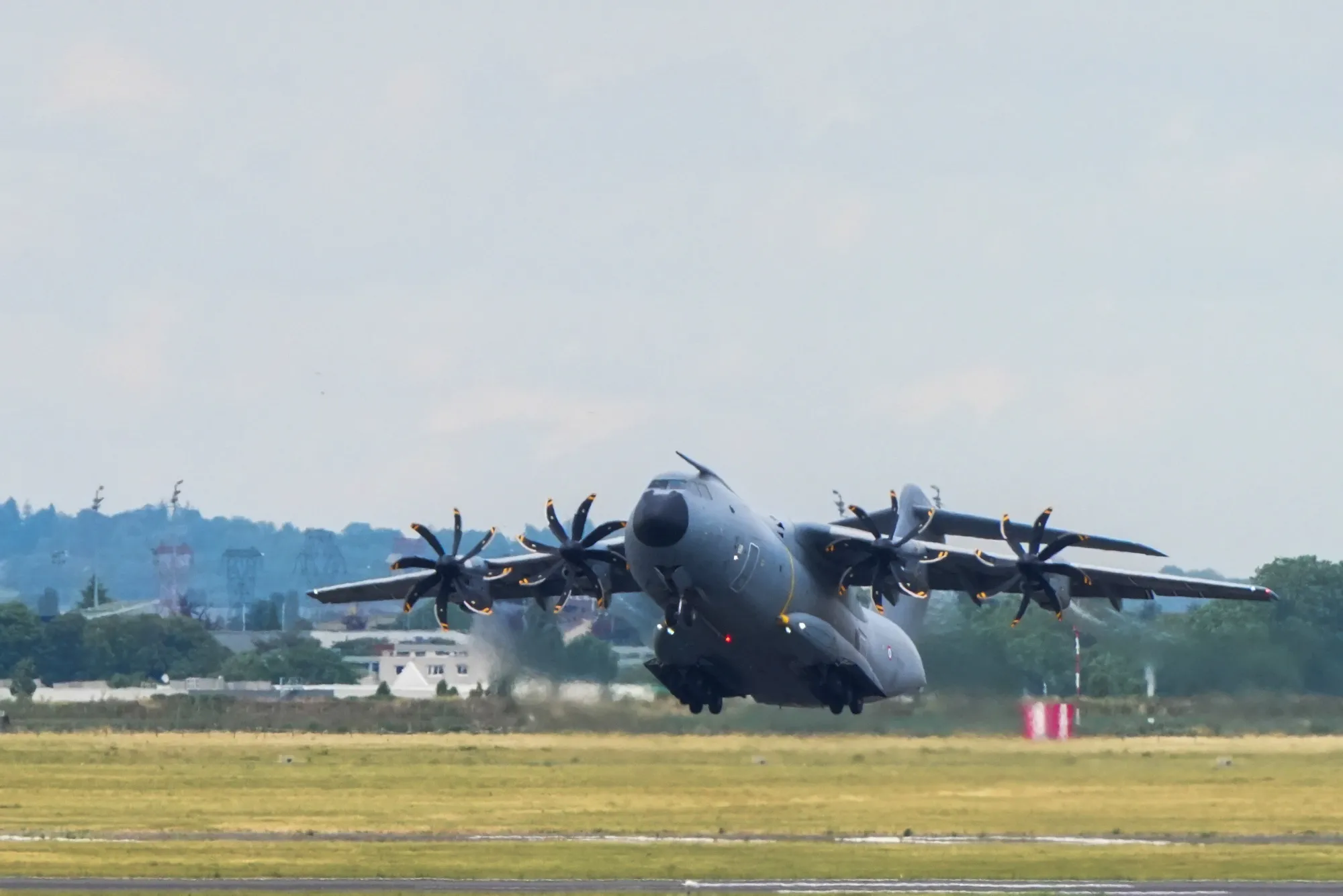 An Airbus A400M Atlas military transport aircraft.