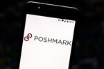In this photo illustration a Poshmark logo seen displayed on