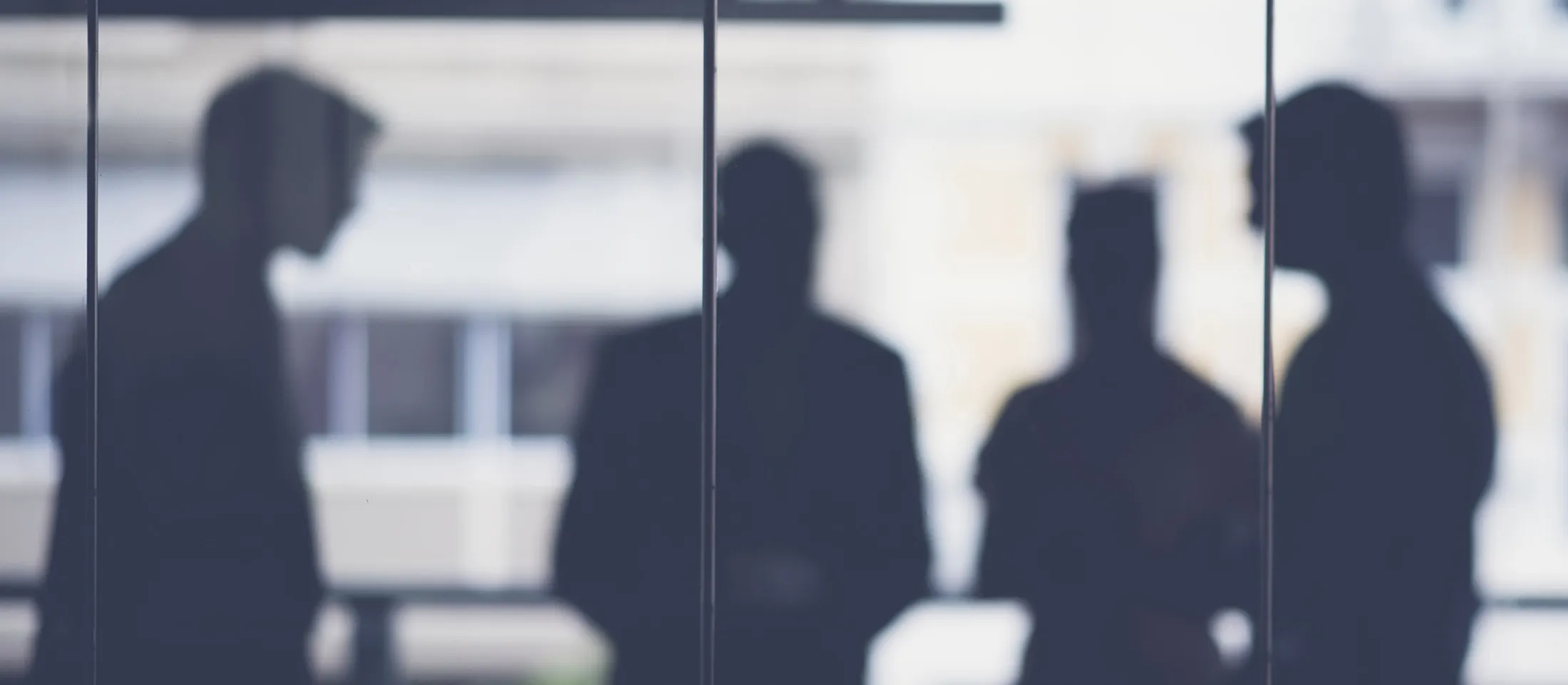 Silhouette business people discussing in meeting room