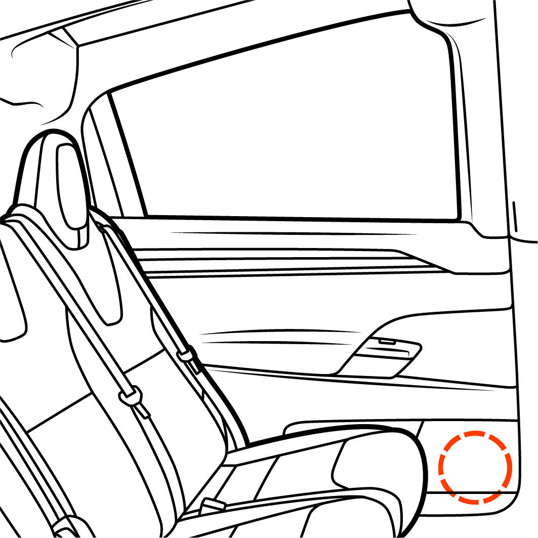 Interior view of the back door