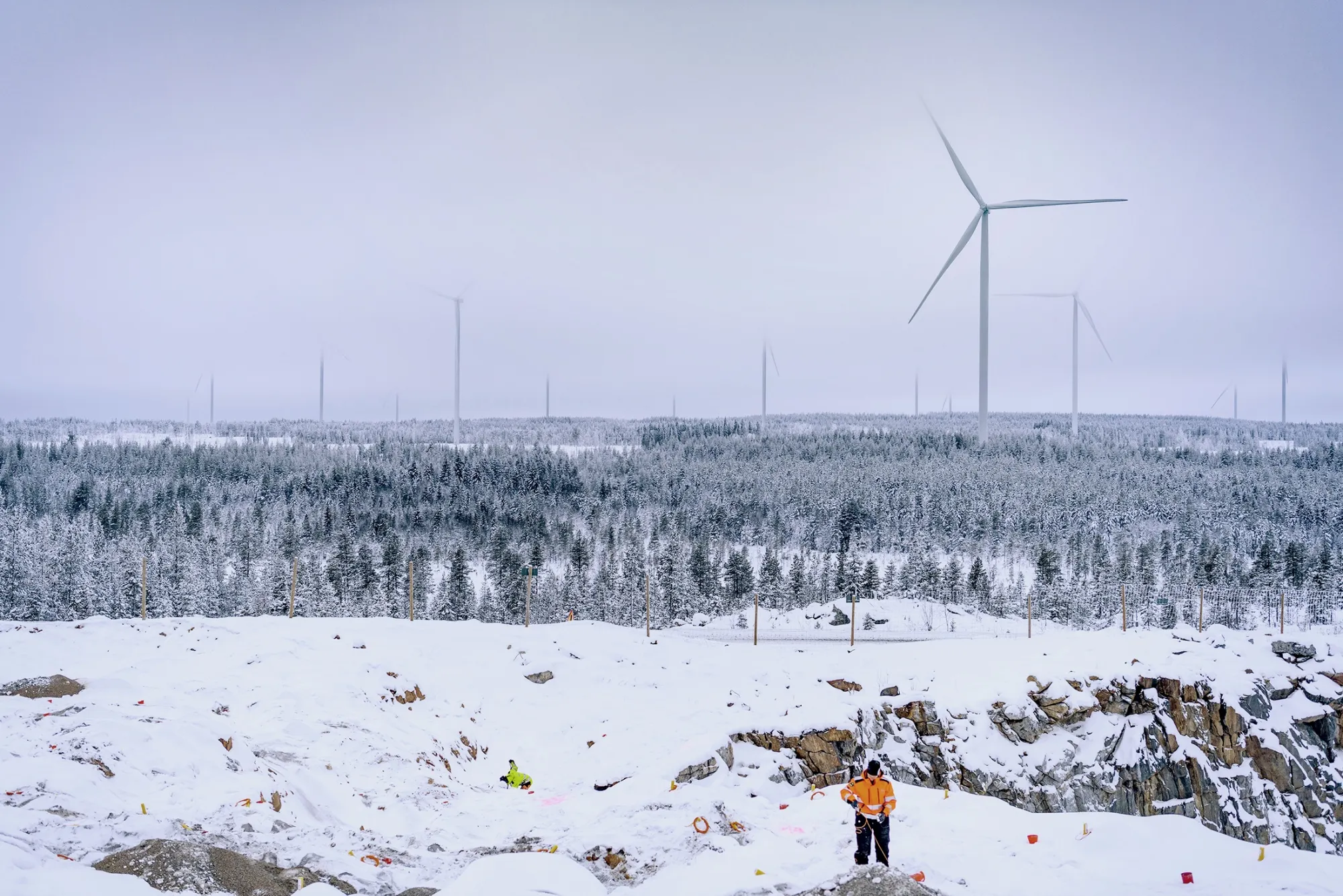 Ground preparation at the Markbygden Ett&nbsp;wind park project near Pitea, Sweden, in 2019.