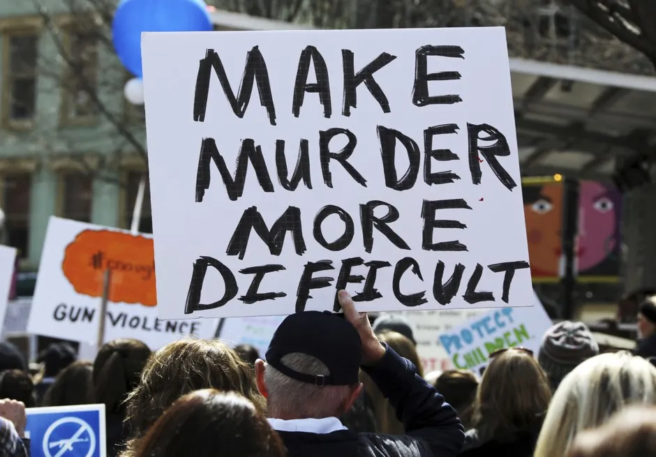A gun-control rally in Pittsburgh's Market Square, Saturday, March 24, 2018.