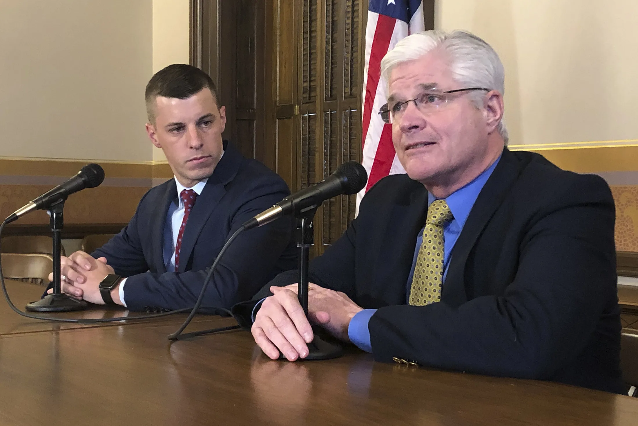 Mike Shirkey, right, and Lee Chatfield