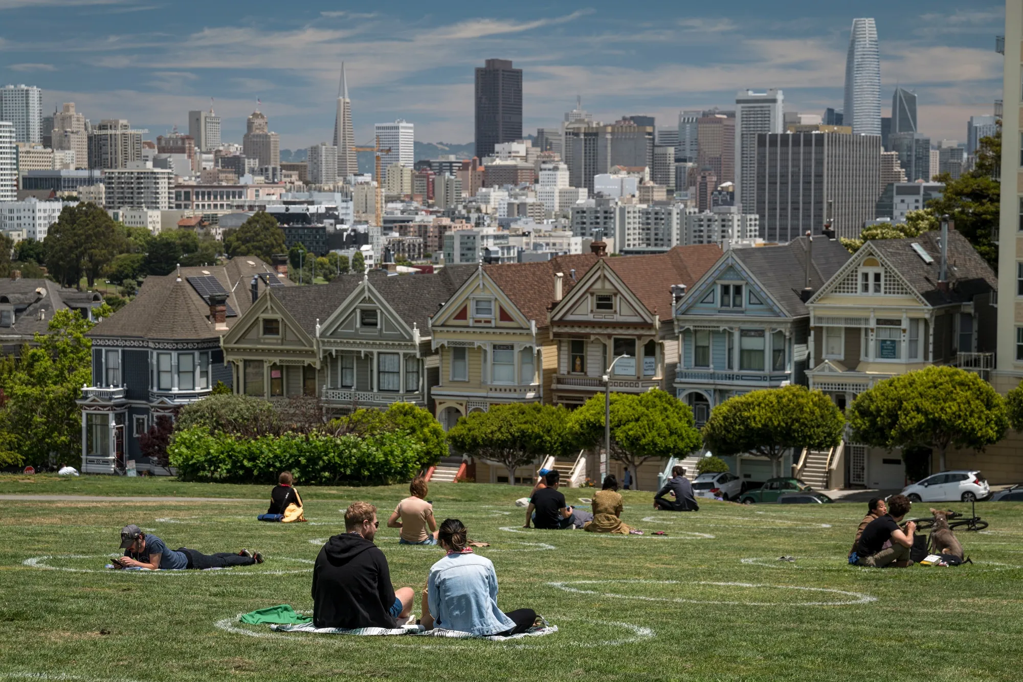 Alamo Square Park in San Francisco, California.