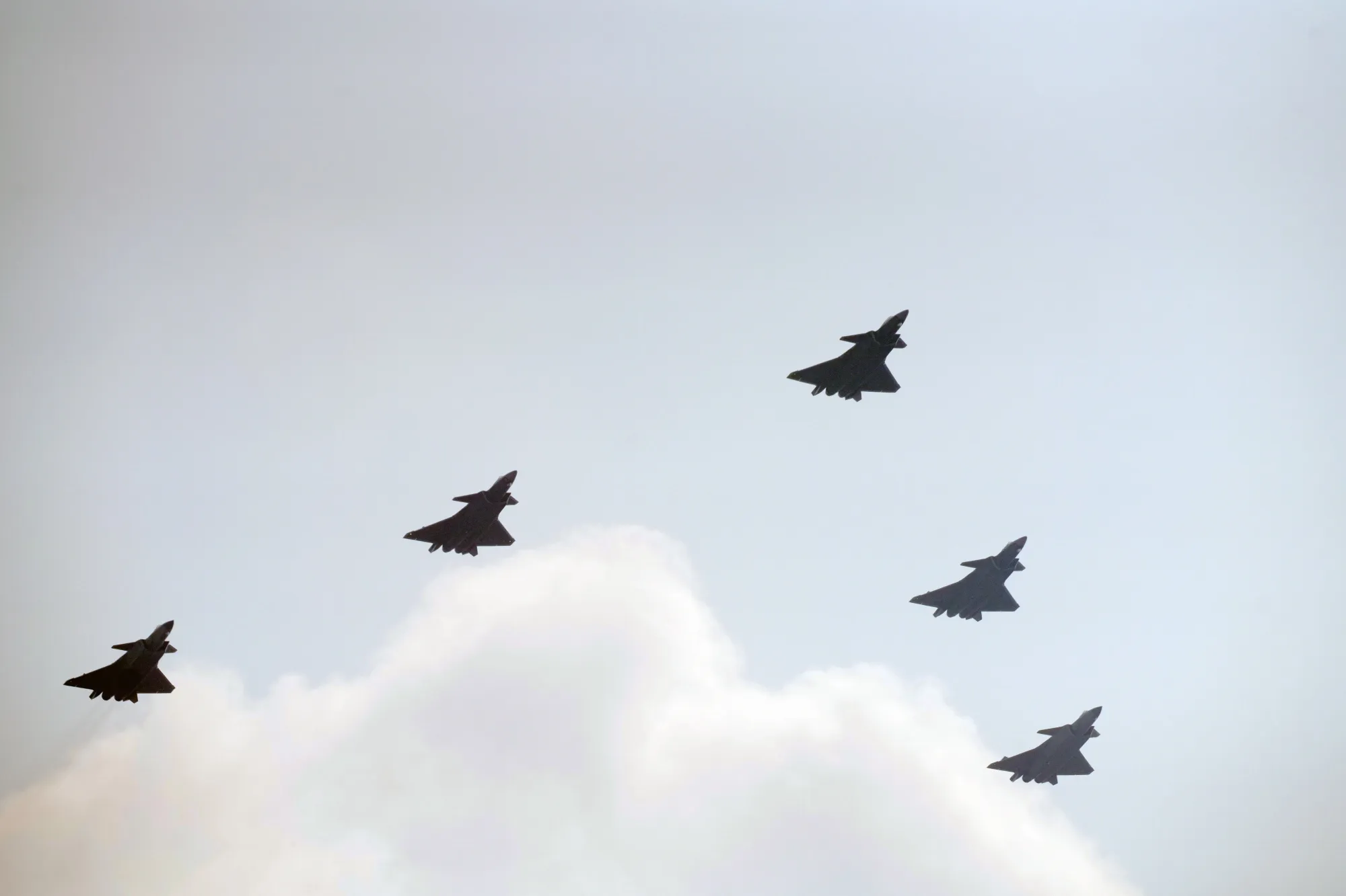 People's Liberation Army&nbsp;fighter jets fly&nbsp;during a military parade&nbsp;in Beijing, China.