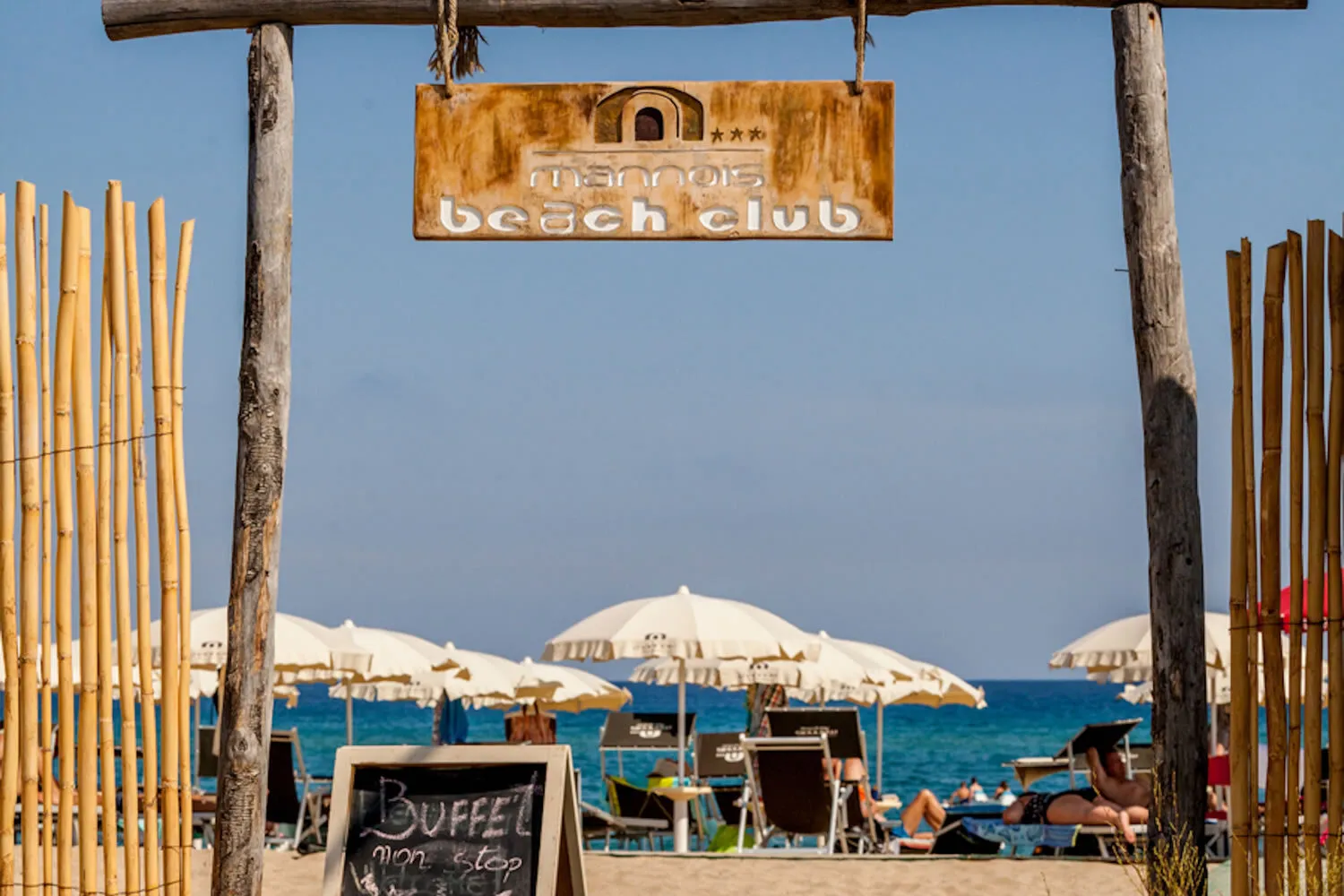 The Mannois beach club in Orosei, Sardinia.