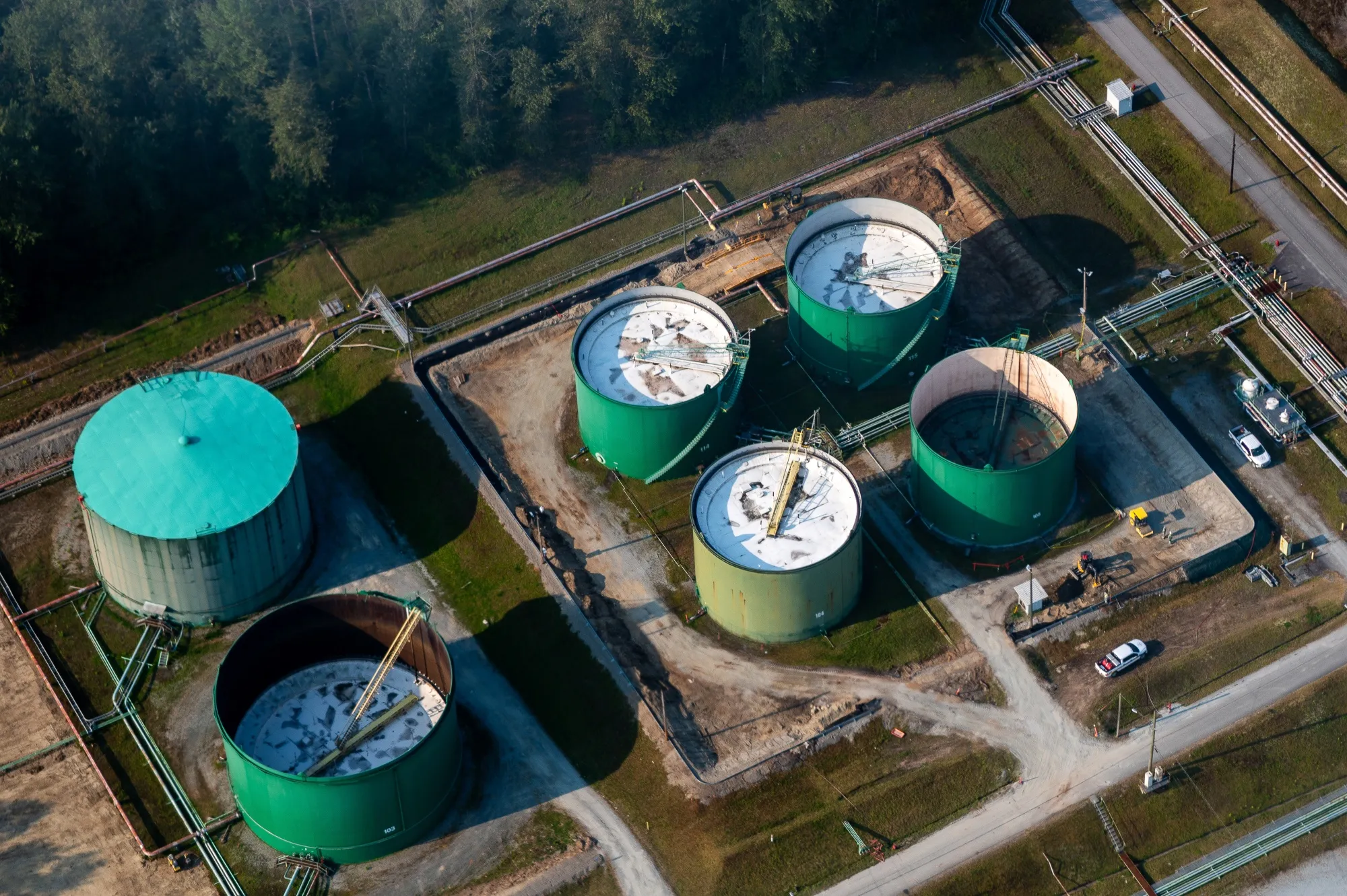 Tanks at the Suncor Energy facility in Port Moody, British Columbia.