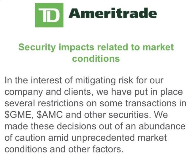 relates to TD Ameritrade Curbs GameStop Trades as Frenzy Snags Brokers