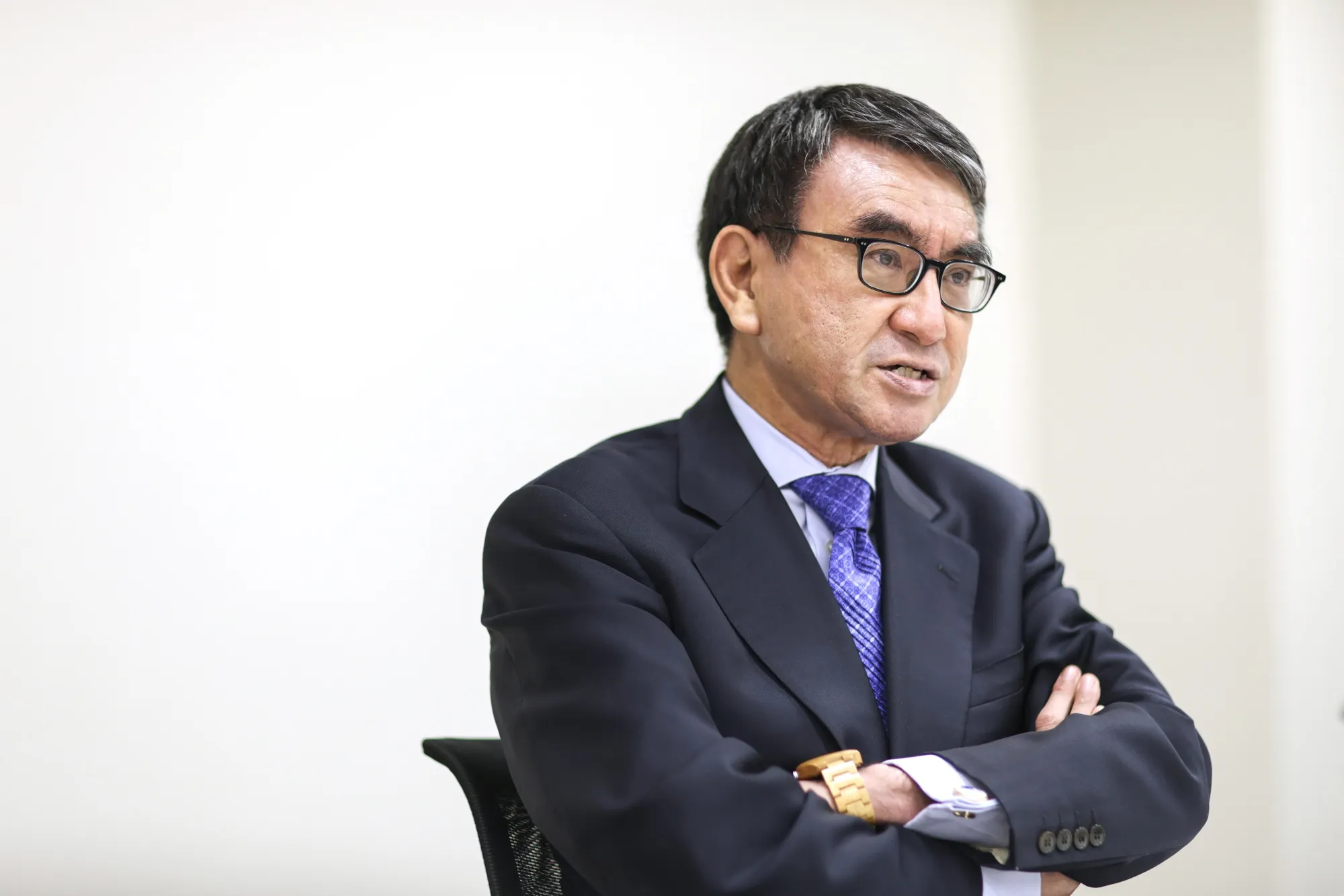 Taro Kono speaks during an interview in Tokyo on Dec. 22.