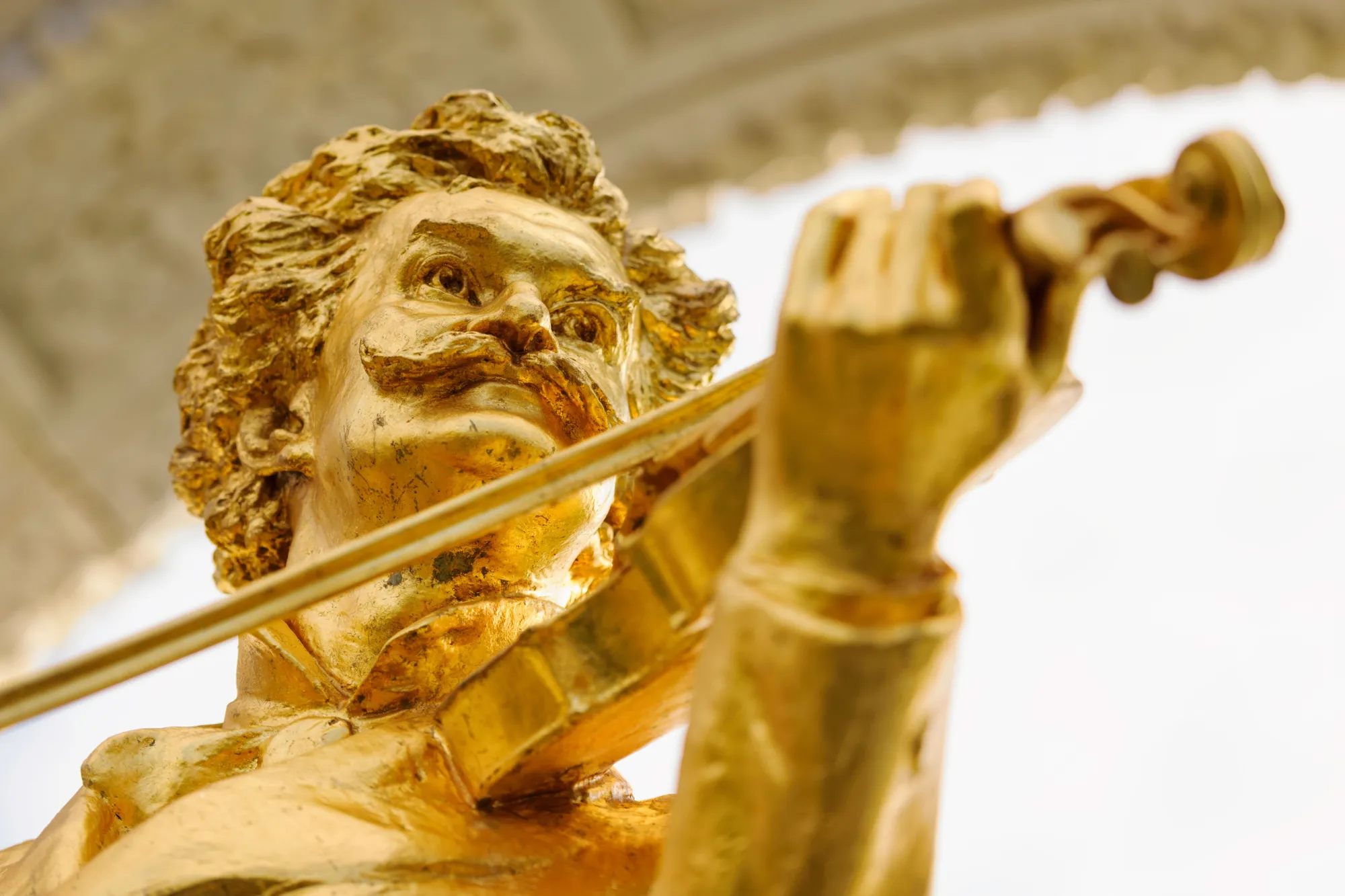 Johann Strauss statue in Vienna.
