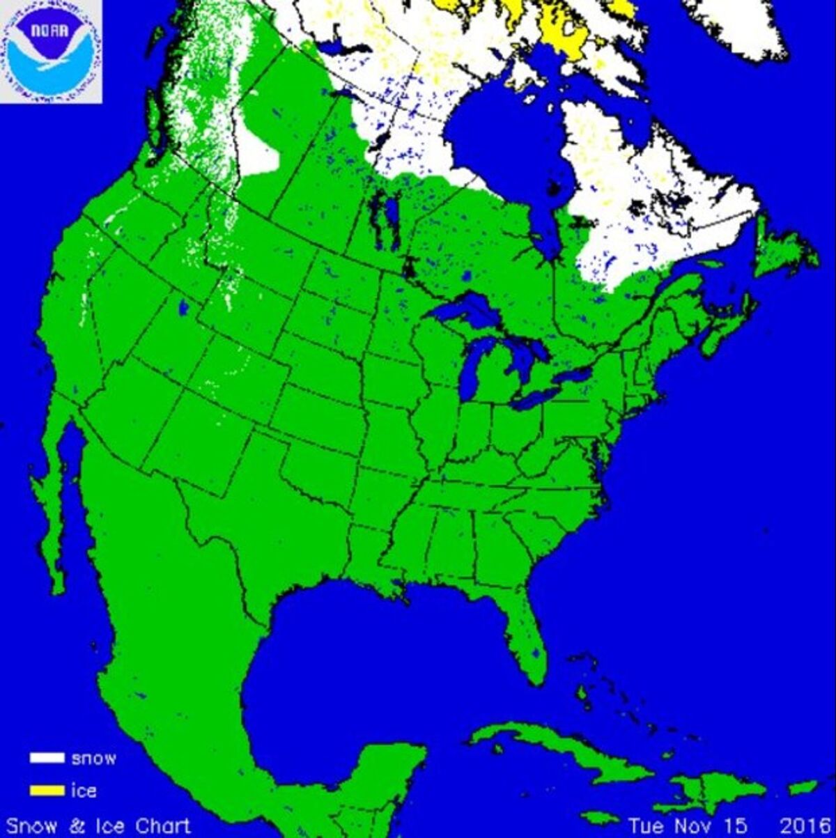 Intellicast Snow Cover Map Snow Cover In The U.s. Reaches An All-Time Low - Bloomberg