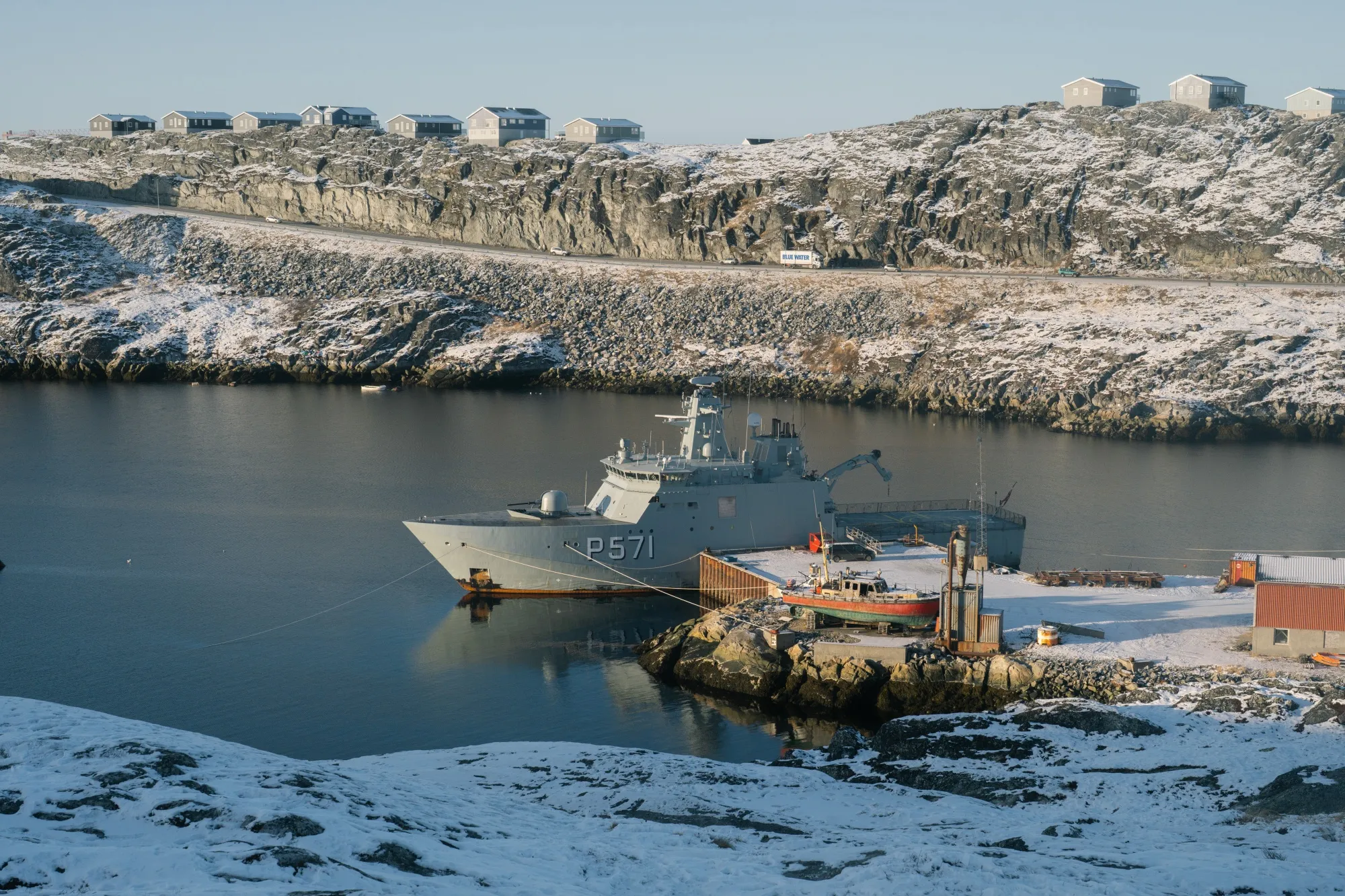A Danish navy patrol vessel in Nuuk, Greenland.