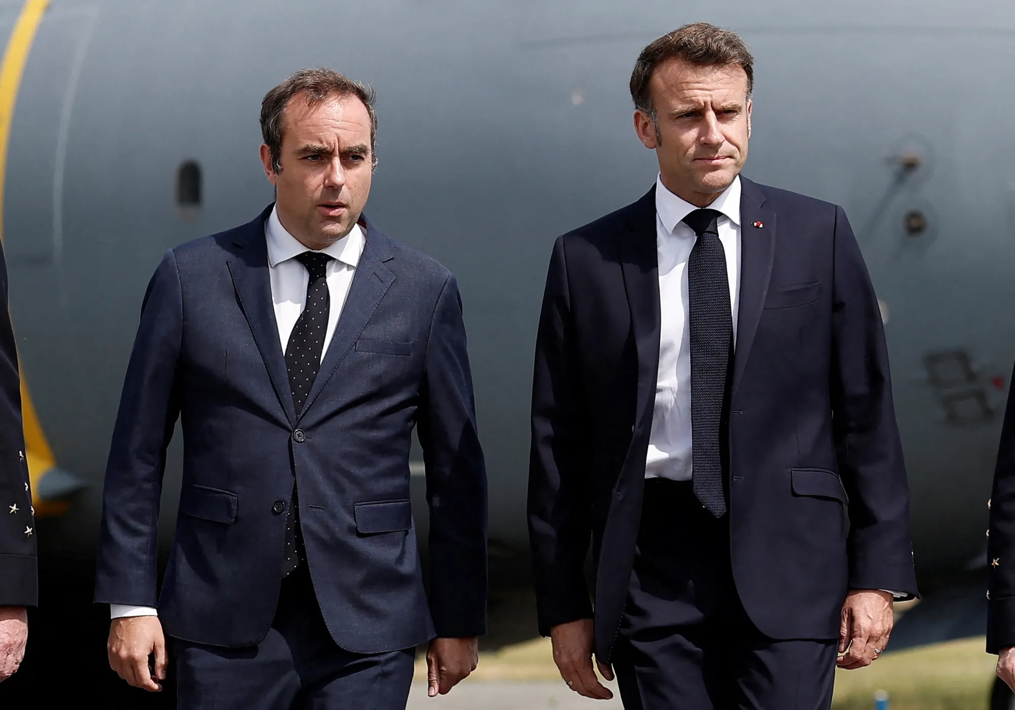 Sebastien Lecornu and French President Emmanuel Macron.