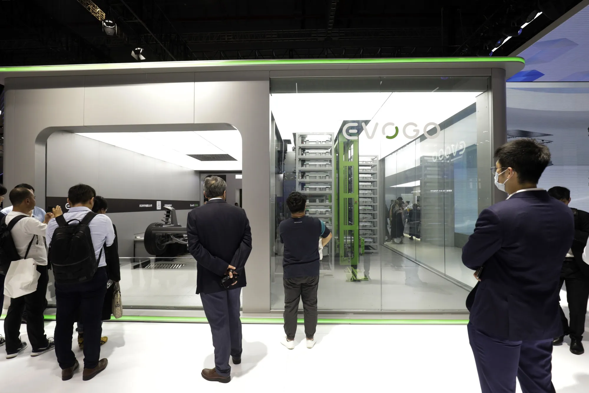 A model of CATL's Evogo battery swapping station at the Shanghai Auto Show.