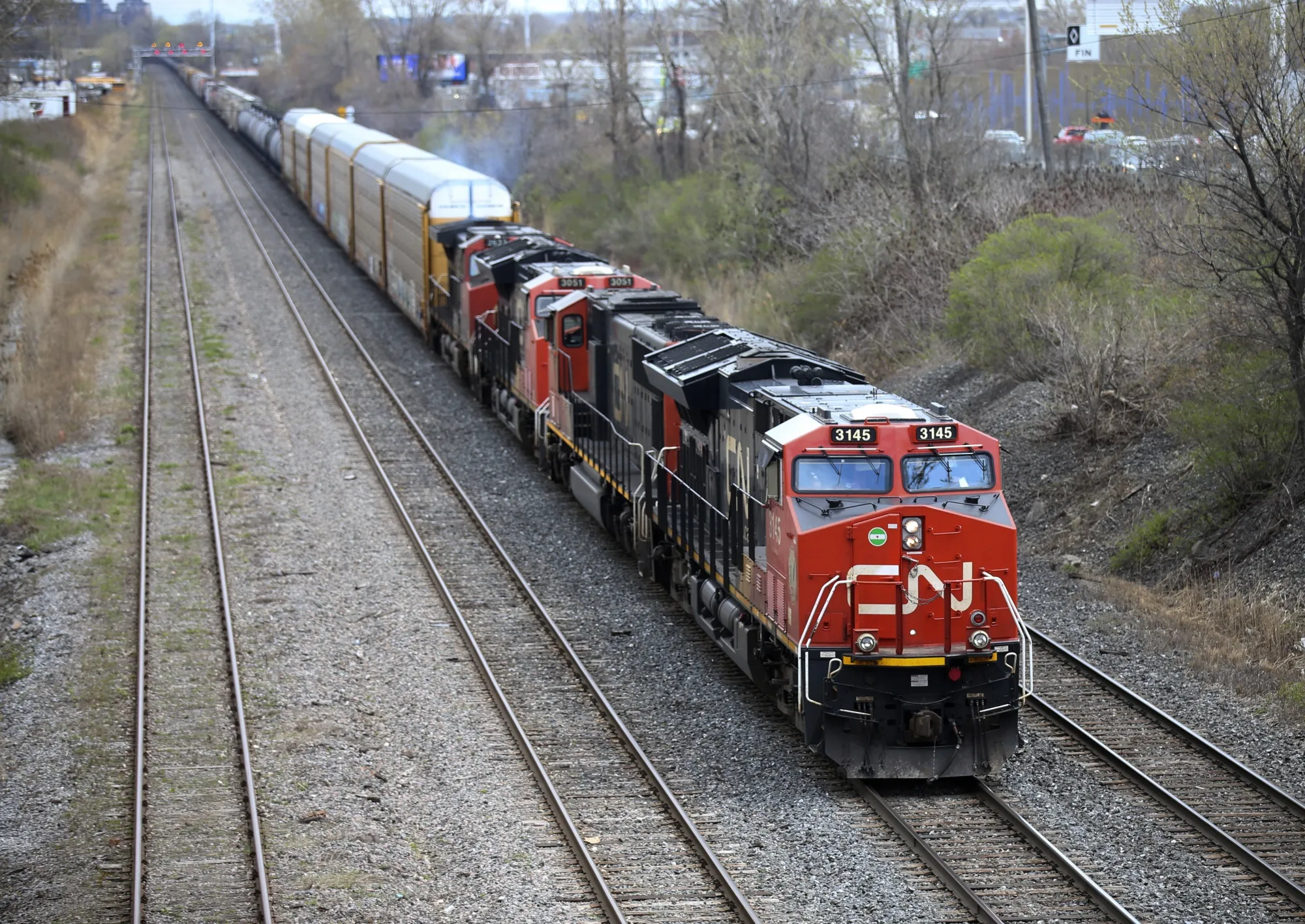 A Canadian National Railway locomotive&nbsp;in Montreal, Quebec.