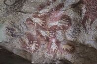 Cave Painting of Sumpang Bita Cave, Pangkep, South Sulawesi.