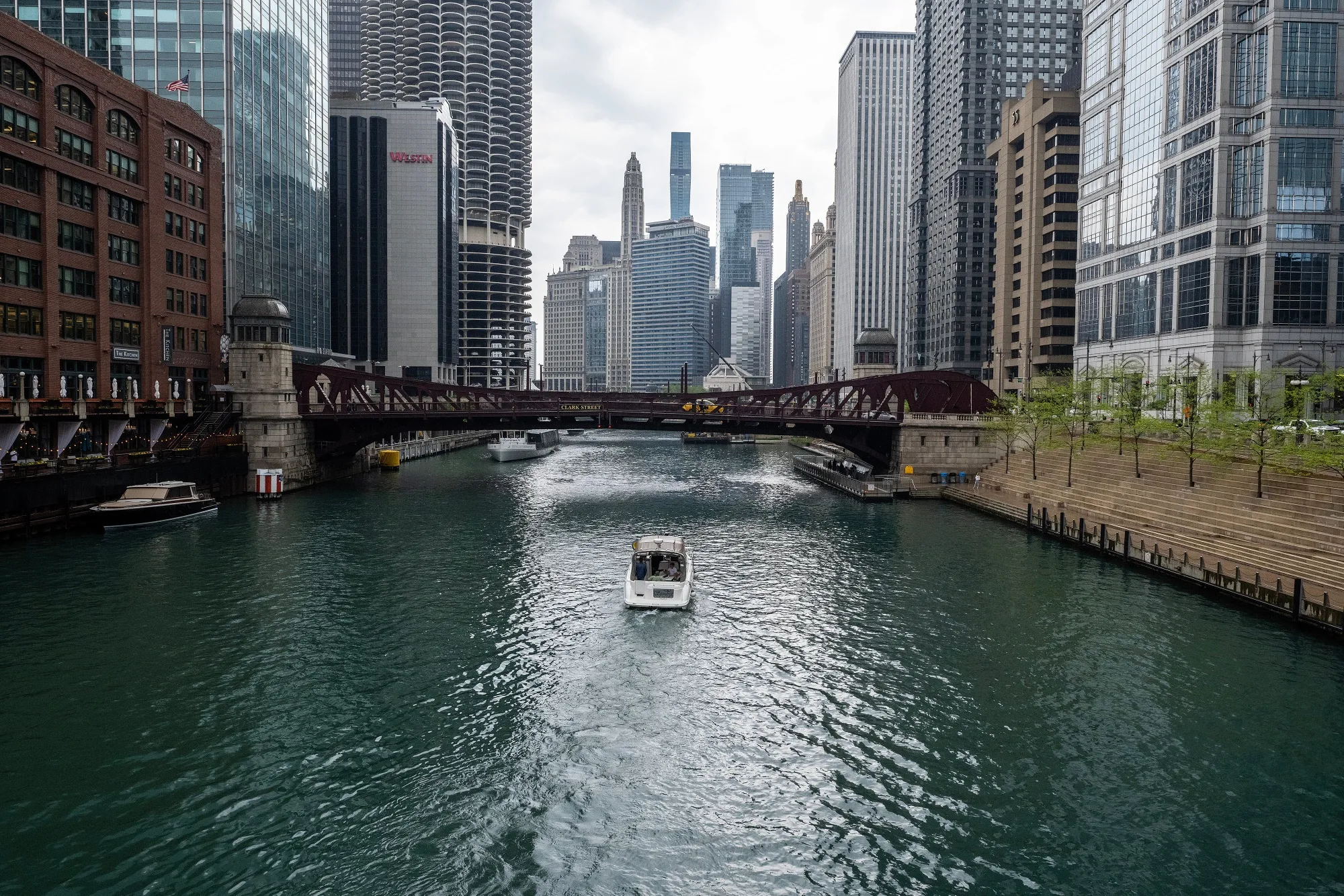 Office buildings along the Chicago River.