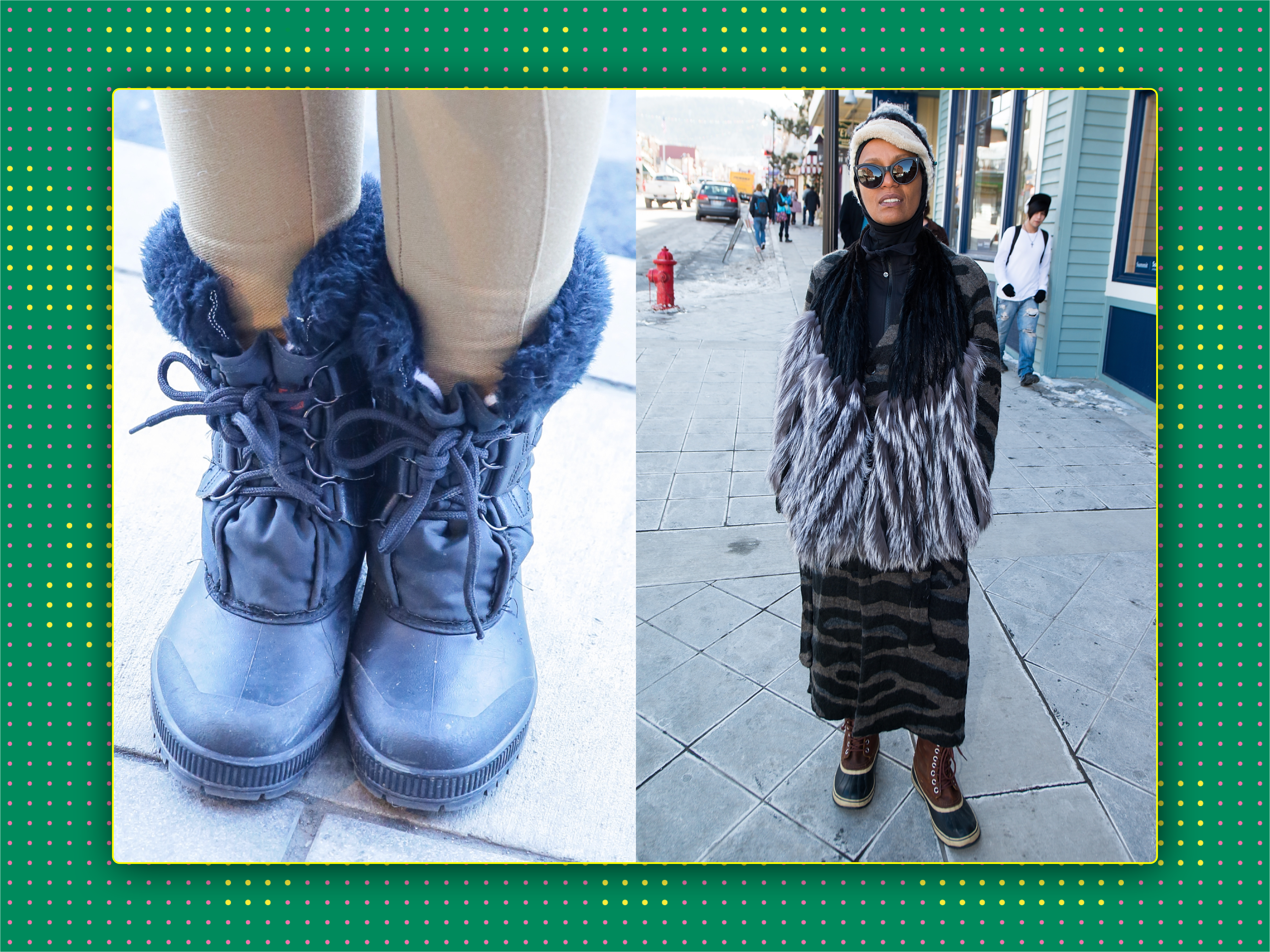 Fashion shots of Sorel footwear.