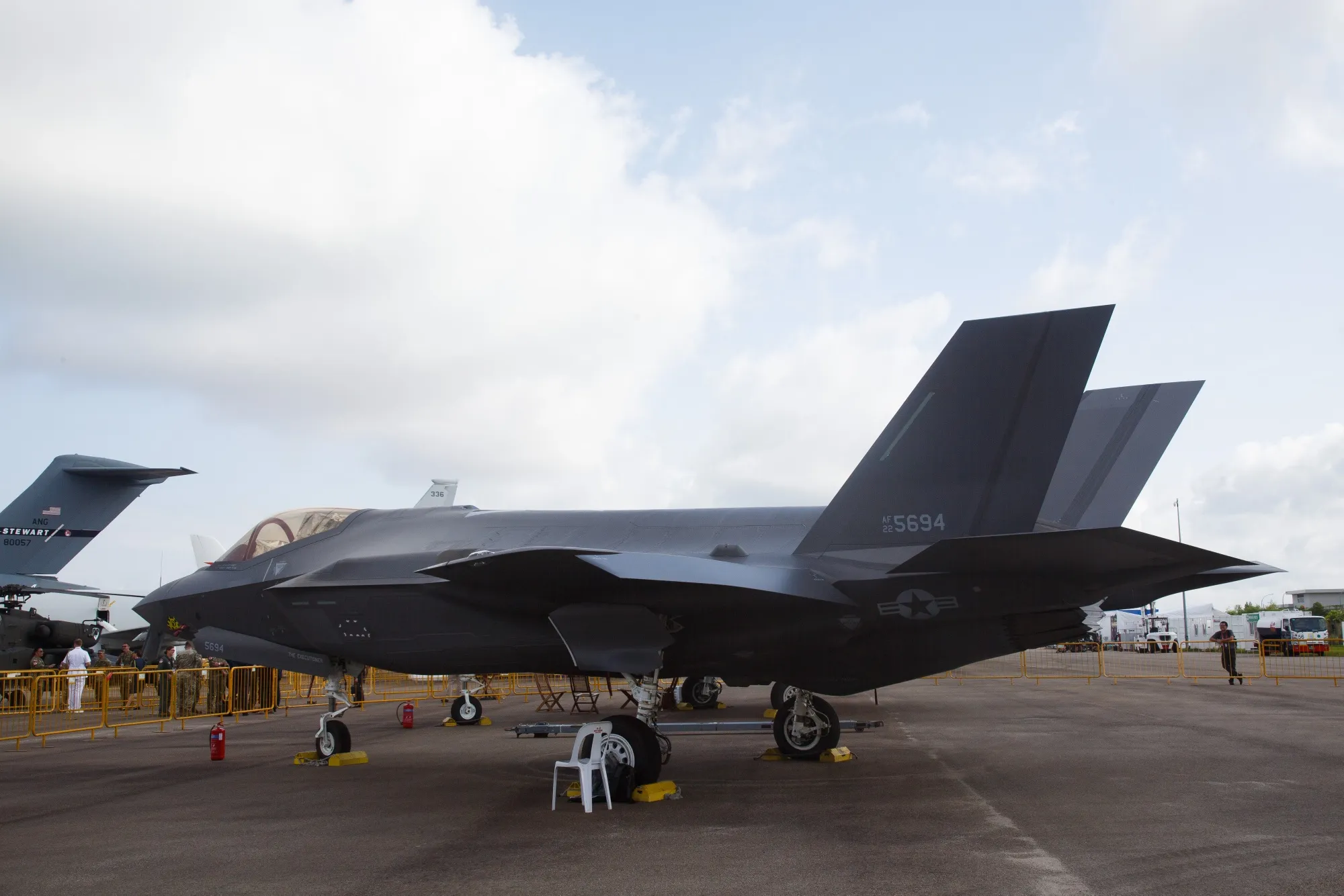 A US Air Force F35A fighter jet, manufactured by Lockheed Martin Corp., at the Singapore Airshow on Feb. 21.