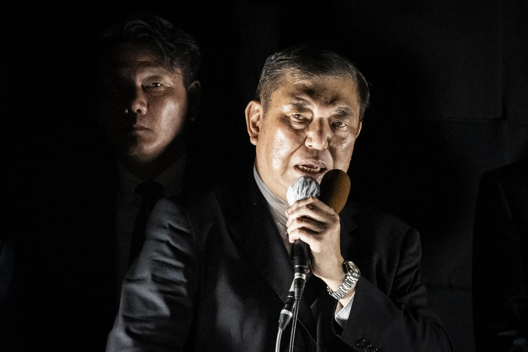 Japan's Prime Minister Shigeru Ishiba, delivers a speech in support of a Liberal Democratic Party candidate in Chiba on Oct.&nbsp;19.&nbsp;