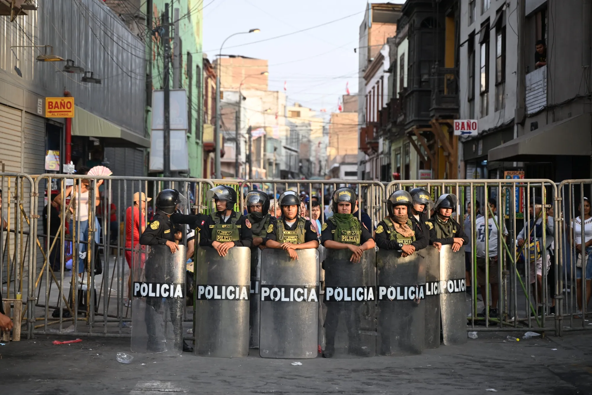 Peruvian Riot Armor Peru’s Police Are on Edge as New Anti-Government Protests Loom - Bloomberg