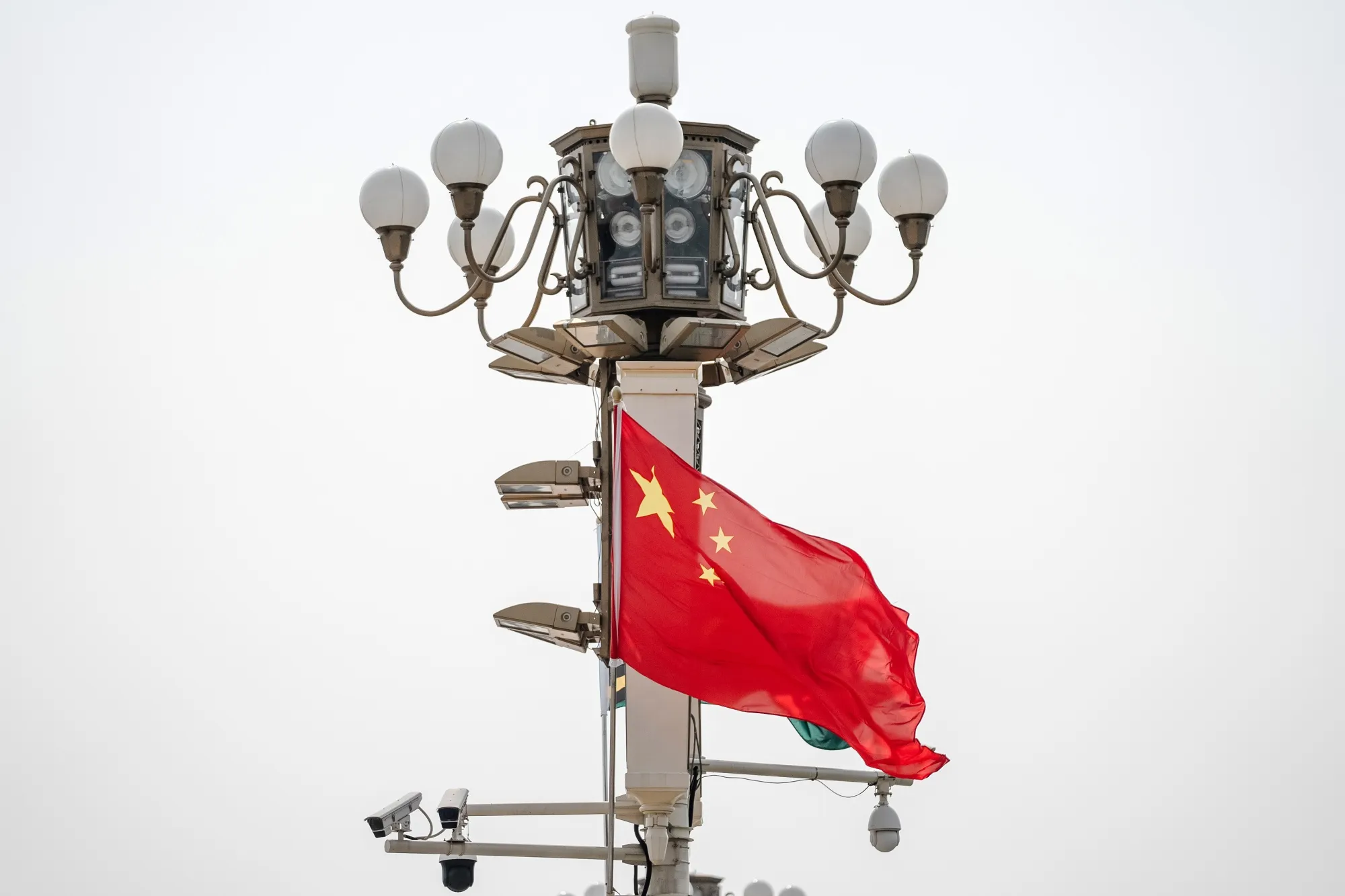 A Chinese flag flies at Tiananmen Square in Beijing, China, on Wednesday, July 10, 2024.&nbsp;