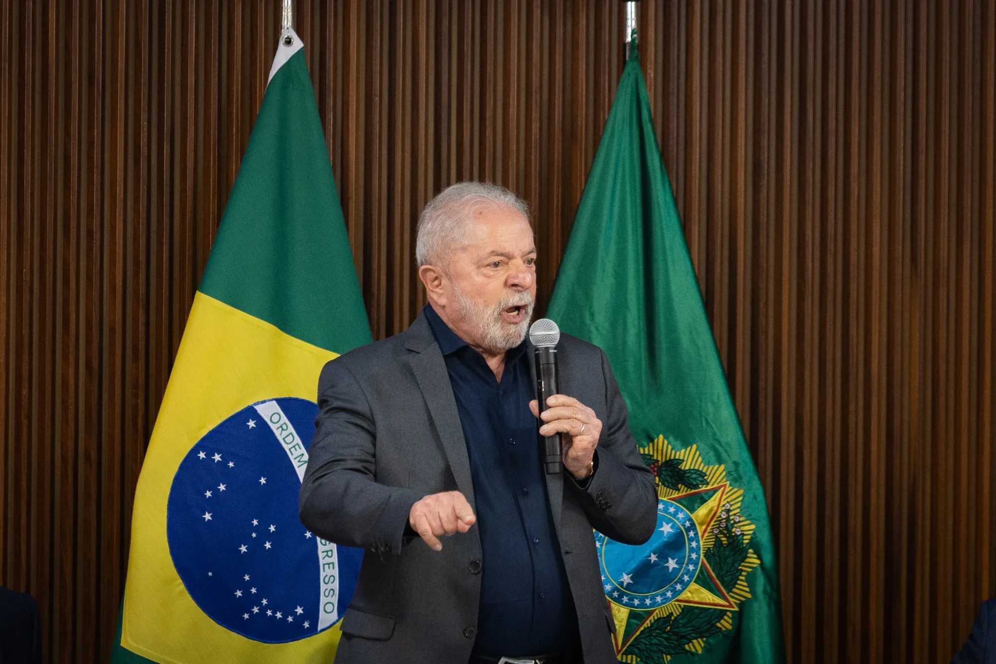 President Lula speaks during a meeting with governors in Brasilia on Jan. 9.