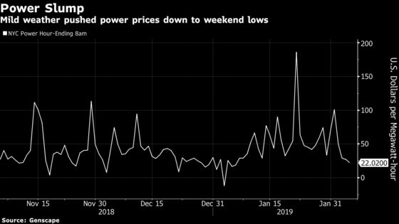 Balmy New York Sends Power Prices Diving Days After Polar Vortex