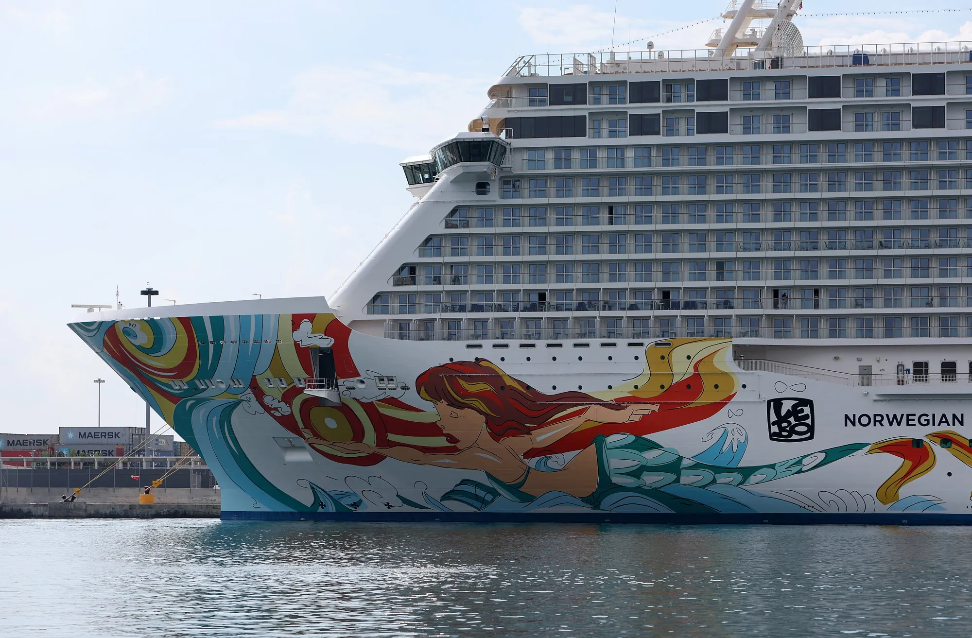 The Norwegian Gateway cruise liner moored in Miami.