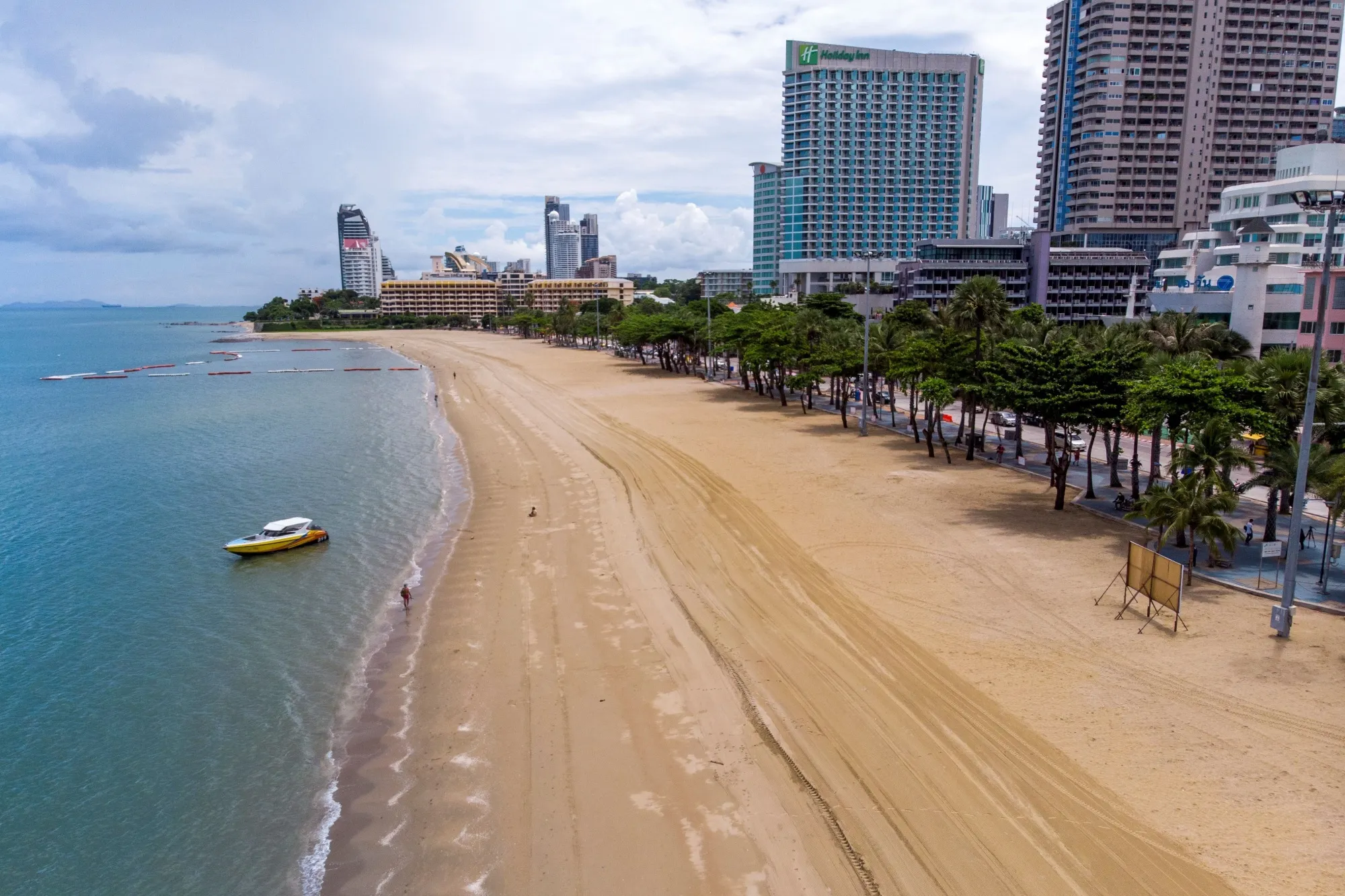 An empty beach in Pattaya, Thailand on June 1.
