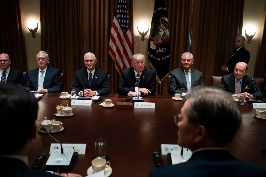 The president and the grownups.

