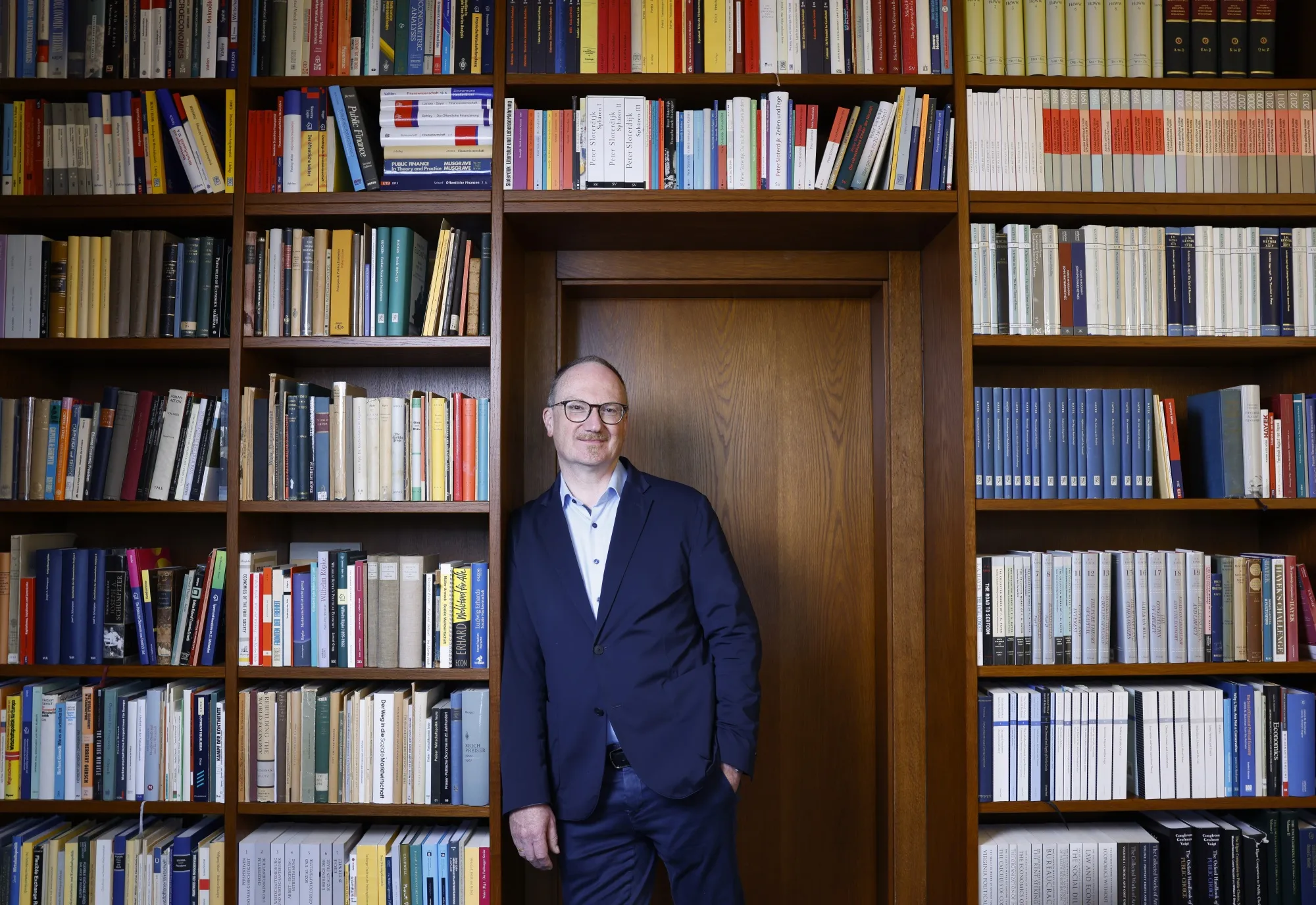 Economist Lars Feld in his office in Freiburg, Germany, on April 29.